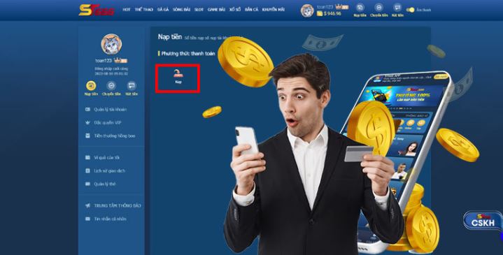 Hướng dẫn gửi tiền Ga6789 - Ga6789
